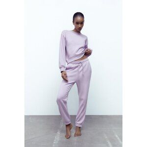 NWT Zara “light mauve” lavender trackpants, M